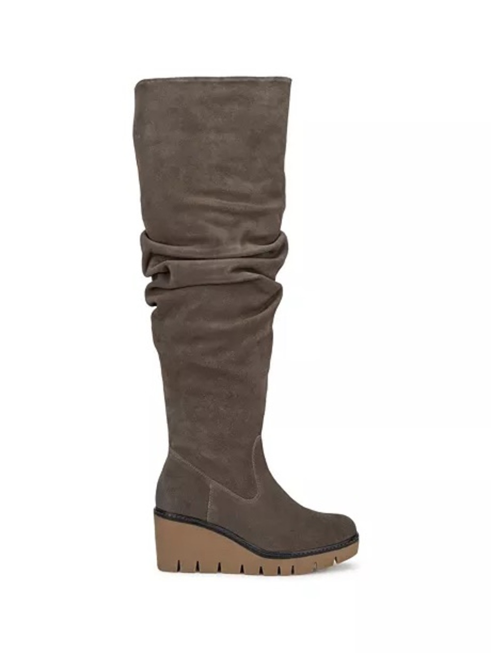 Vintage Foundry Co Maisie Boots Over The Knee Slouch Wedge Gray 6.5 New